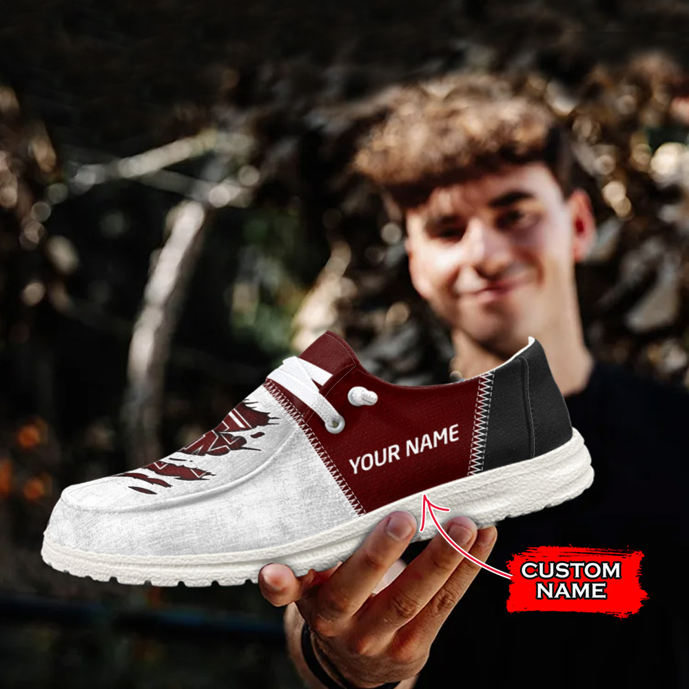 JWFancy NCAA Texas A&M Aggies Hey Dude Shoes Wally Men's Lace Up Loafers Comfortable For Men And Women
