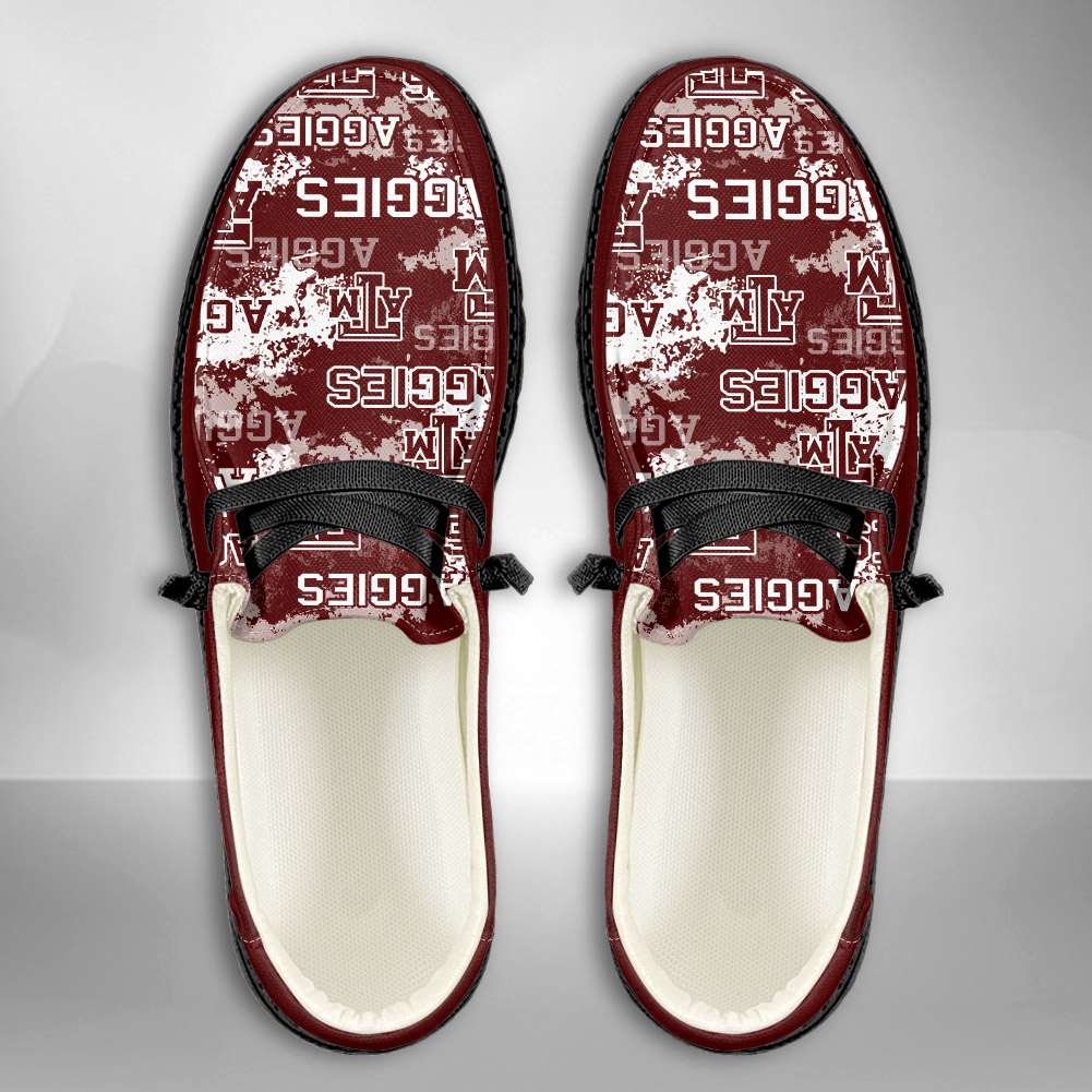 JWFancy NCAA Texas A&M Aggies Hey Dude Shoes Wally Men's Lace Up Loafers Comfortable For Men And Women