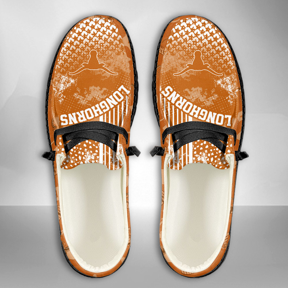 JWFancy NCAA Texas Longhorns Hey Dude Shoes Wally Men's Lace Up Loafers Comfortable For Men And Women