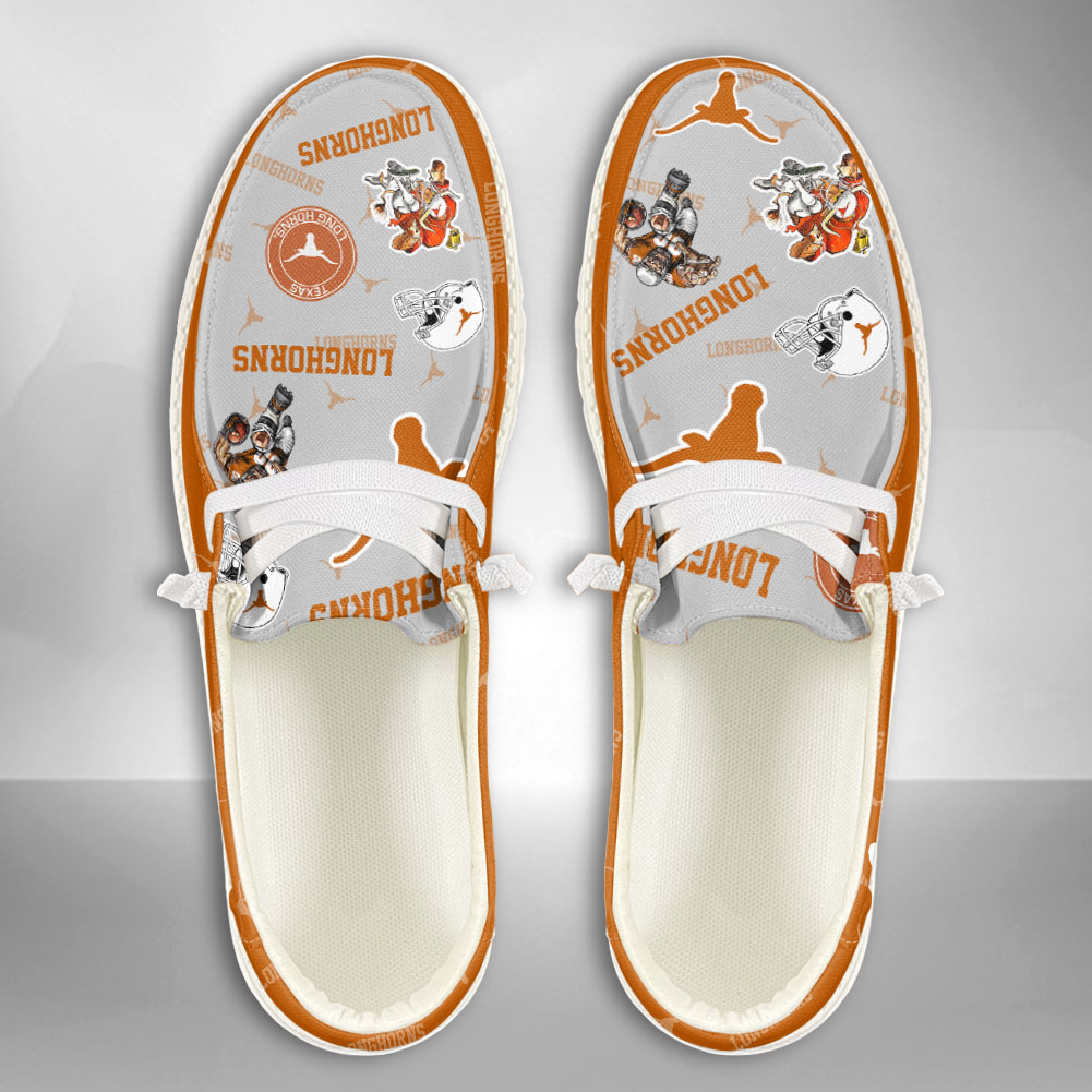 JWFancy NCAA Texas Longhorns Hey Dude Shoes Wally Men's Lace Up Loafers Comfortable For Men And Women