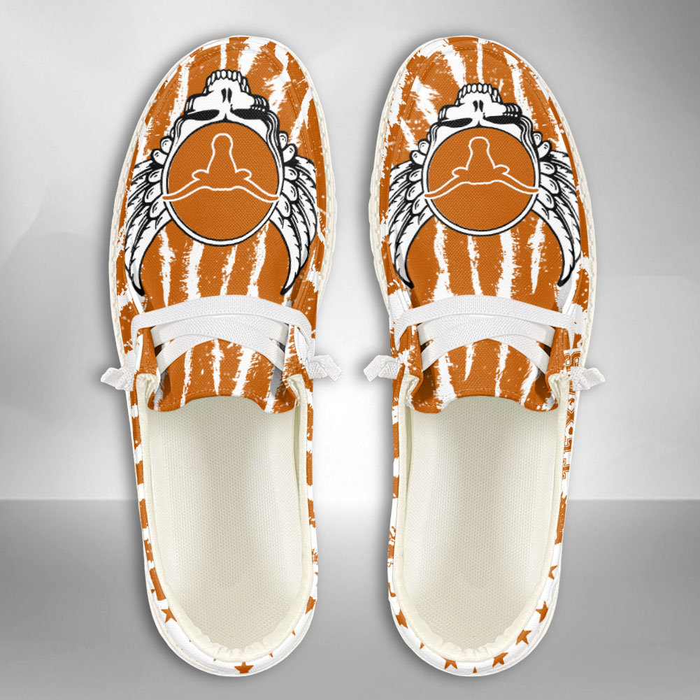 JWFancy NCAA Texas Longhorns Hey Dude Shoes Wally Men's Lace Up Loafers Comfortable For Men And Women