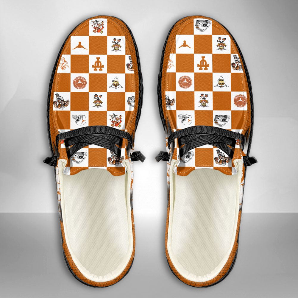 JWFancy NCAA Texas Longhorns Hey Dude Shoes Wally Men's Lace Up Loafers Comfortable For Men And Women