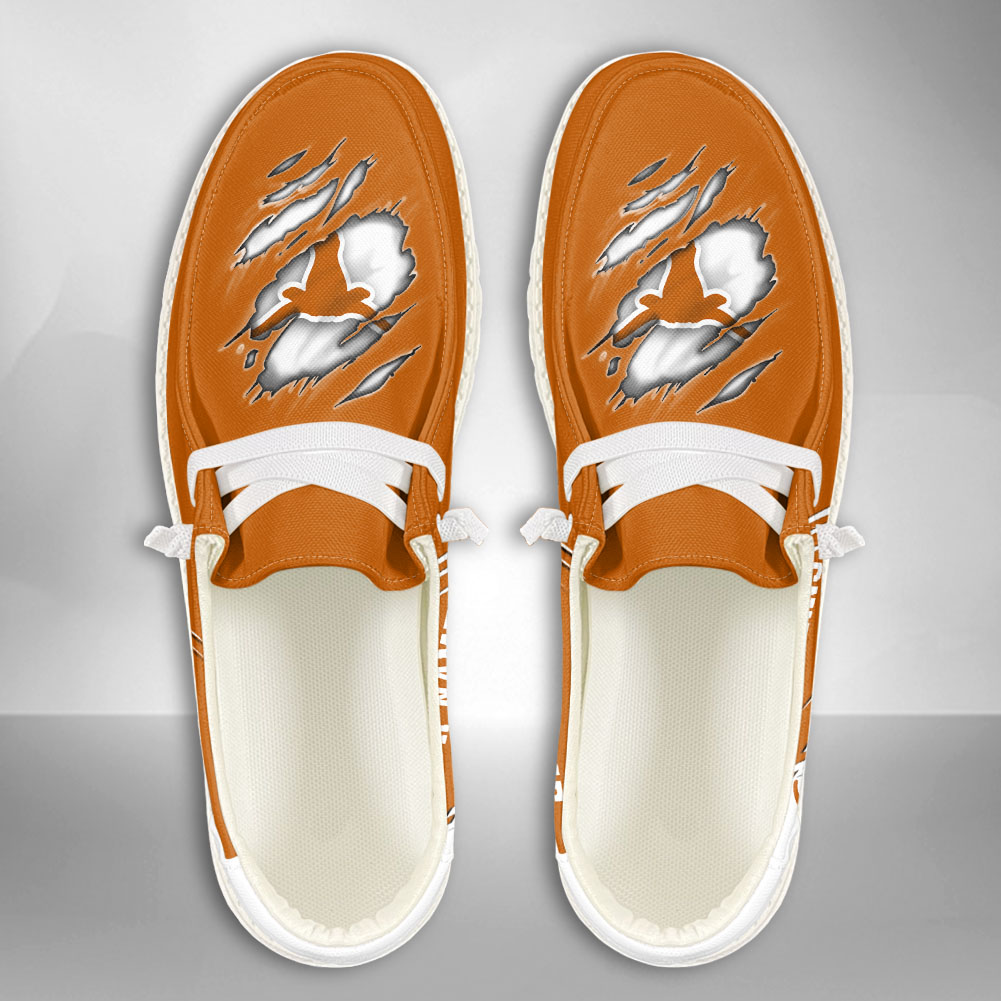 JWFancy NCAA Texas Longhorns Hey Dude Shoes Wally Men's Lace Up Loafers Comfortable For Men And Women