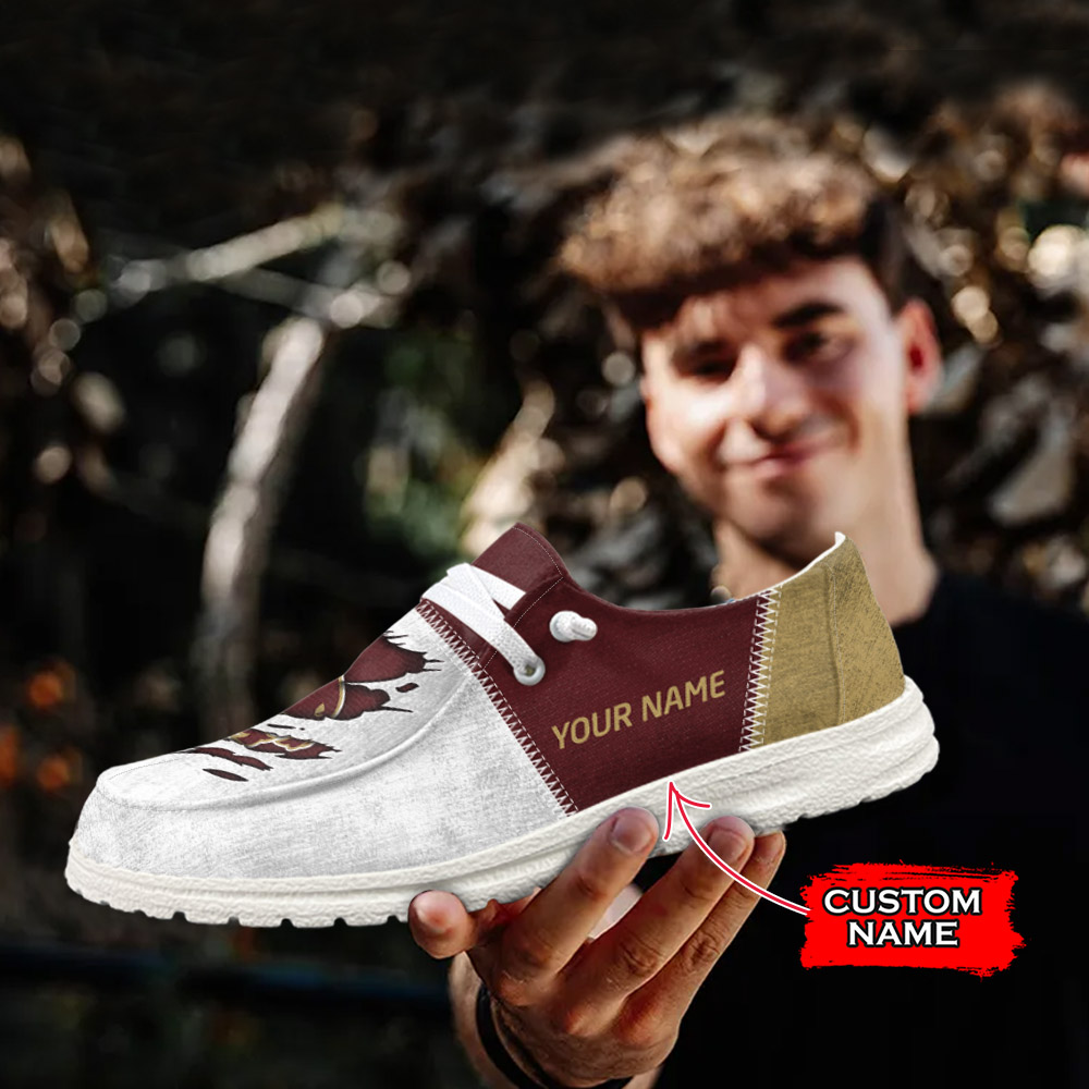 JWFancy NCAA Texas State Bobcats Hey Dude Shoes Wally Men's Lace Up Loafers Comfortable For Men And Women