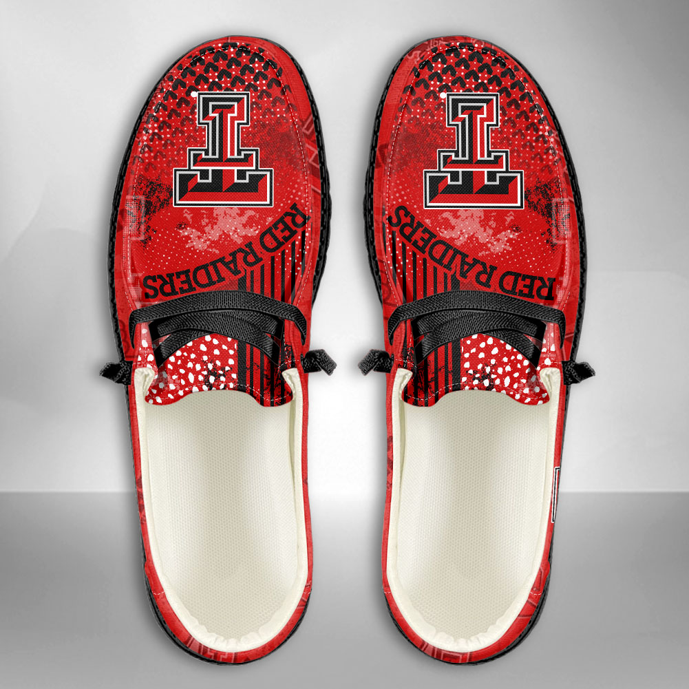 JWFancy NCAA Texas Tech Red Raiders Hey Dude Shoes Wally Men's Lace Up Loafers Comfortable For Men And Women