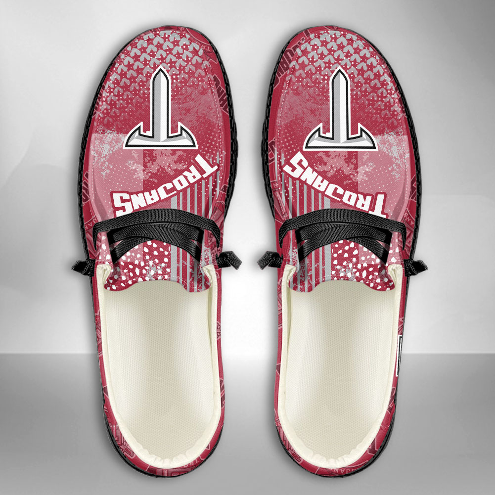 JWFancy NCAA Troy Trojans Hey Dude Shoes Wally Men's Lace Up Loafers Comfortable For Men And Women
