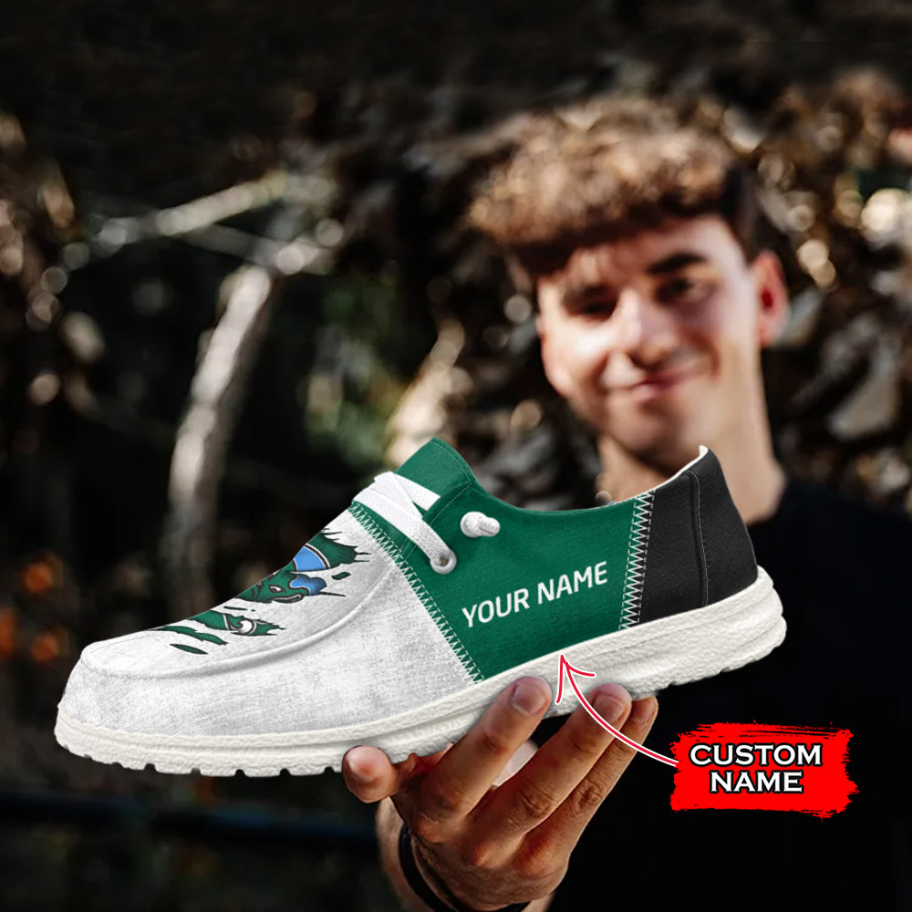 JWFancy NCAA Tulane Green Wave Hey Dude Shoes Wally Men's Lace Up Loafers Comfortable For Men And Women