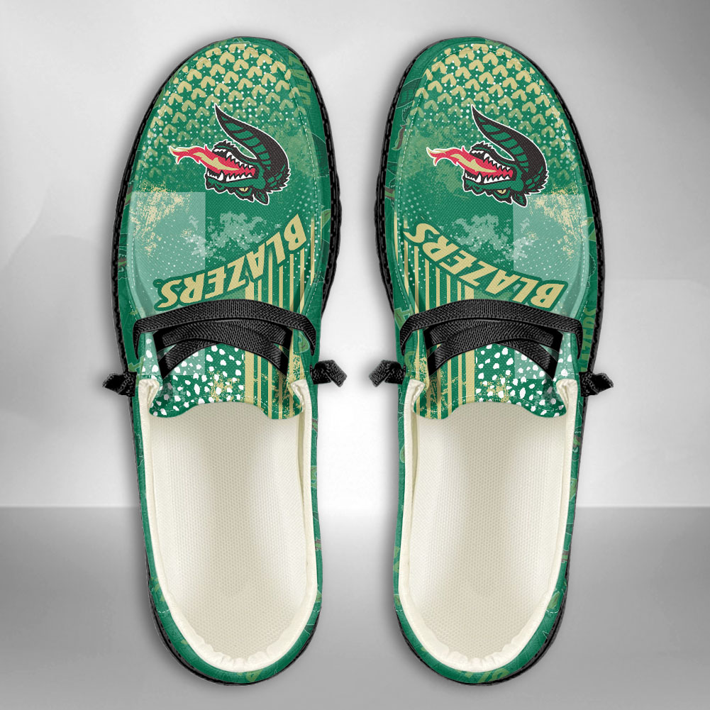 JWFancy NCAA UAB Blazers Hey Dude Shoes Wally Men's Lace Up Loafers Comfortable For Men And Women
