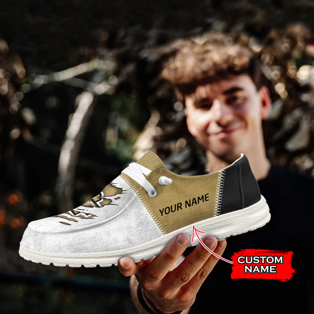 JWFancy NCAA UCF Knights Hey Dude Shoes Wally Men's Lace Up Loafers Comfortable For Men And Women
