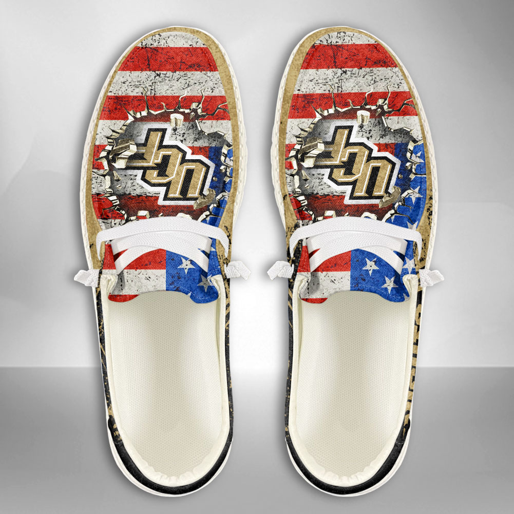 JWFancy NCAA UCF Knights Hey Dude Shoes Wally Men's Lace Up Loafers Comfortable For Men And Women