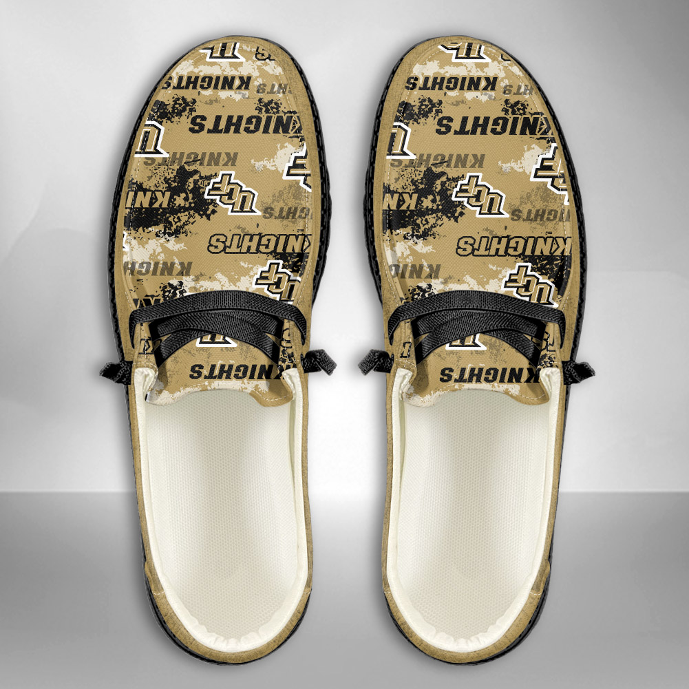 JWFancy NCAA UCF Knights Hey Dude Shoes Wally Men's Lace Up Loafers Comfortable For Men And Women