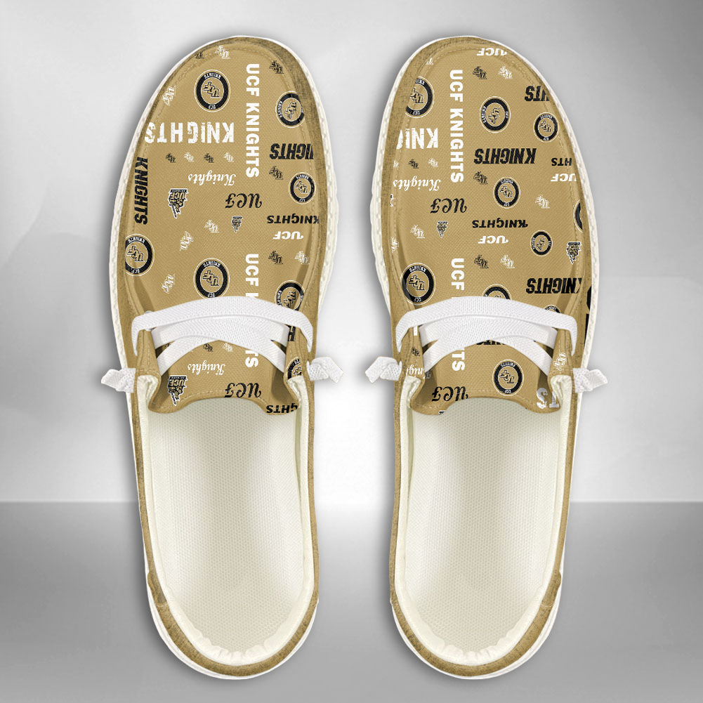 JWFancy NCAA UCF Knights Hey Dude Shoes Wally Men's Lace Up Loafers Comfortable For Men And Women