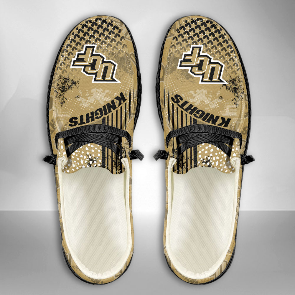JWFancy NCAA UCF Knights Hey Dude Shoes Wally Men's Lace Up Loafers Comfortable For Men And Women