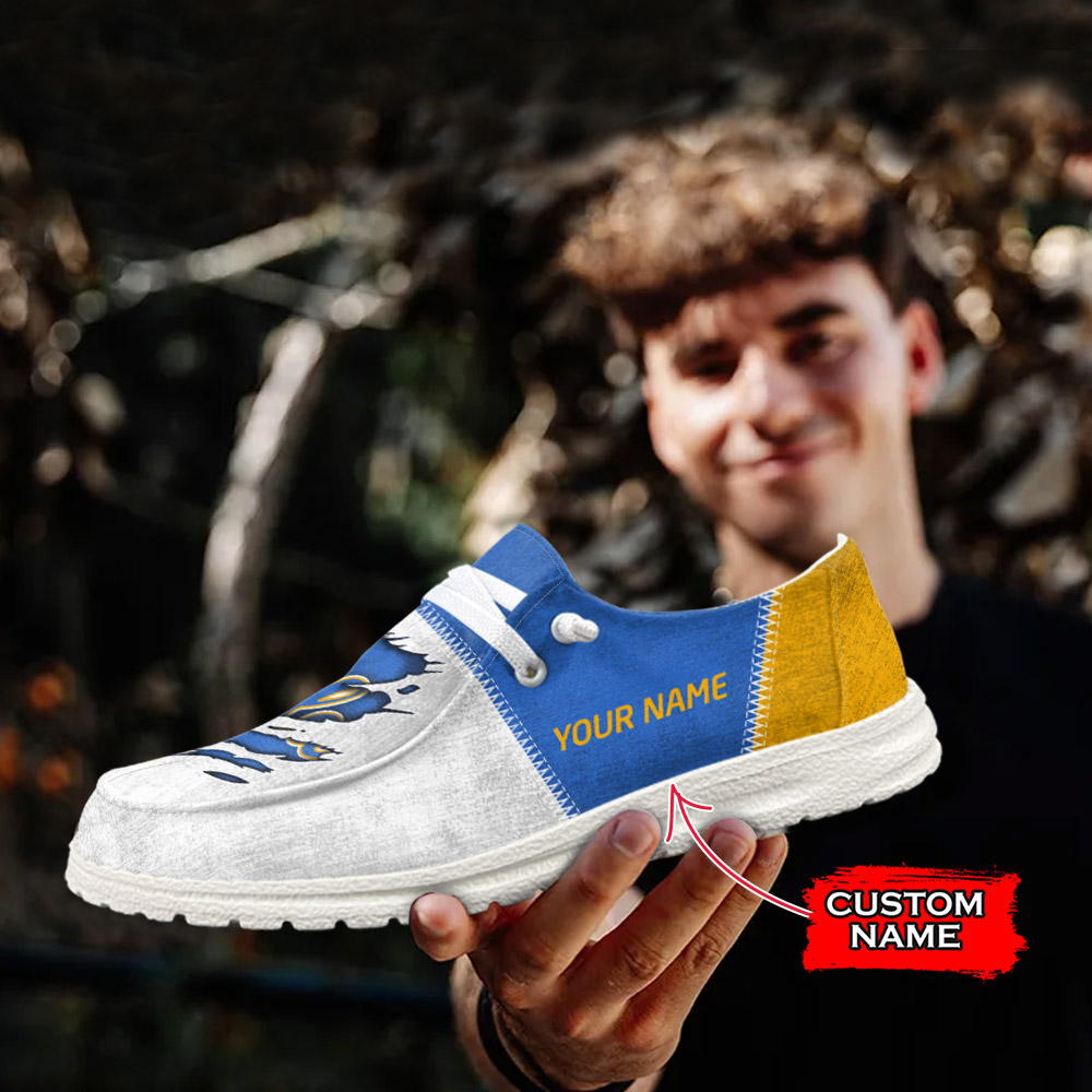 JWFancy NCAA UCLA Bruins Hey Dude Shoes Wally Men's Lace Up Loafers Comfortable For Men And Women
