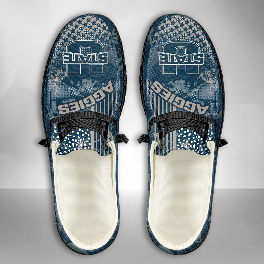 JWFancy NCAA Utah State Aggies Hey Dude Shoes Wally Men's Lace Up Loafers Comfortable For Men And Women