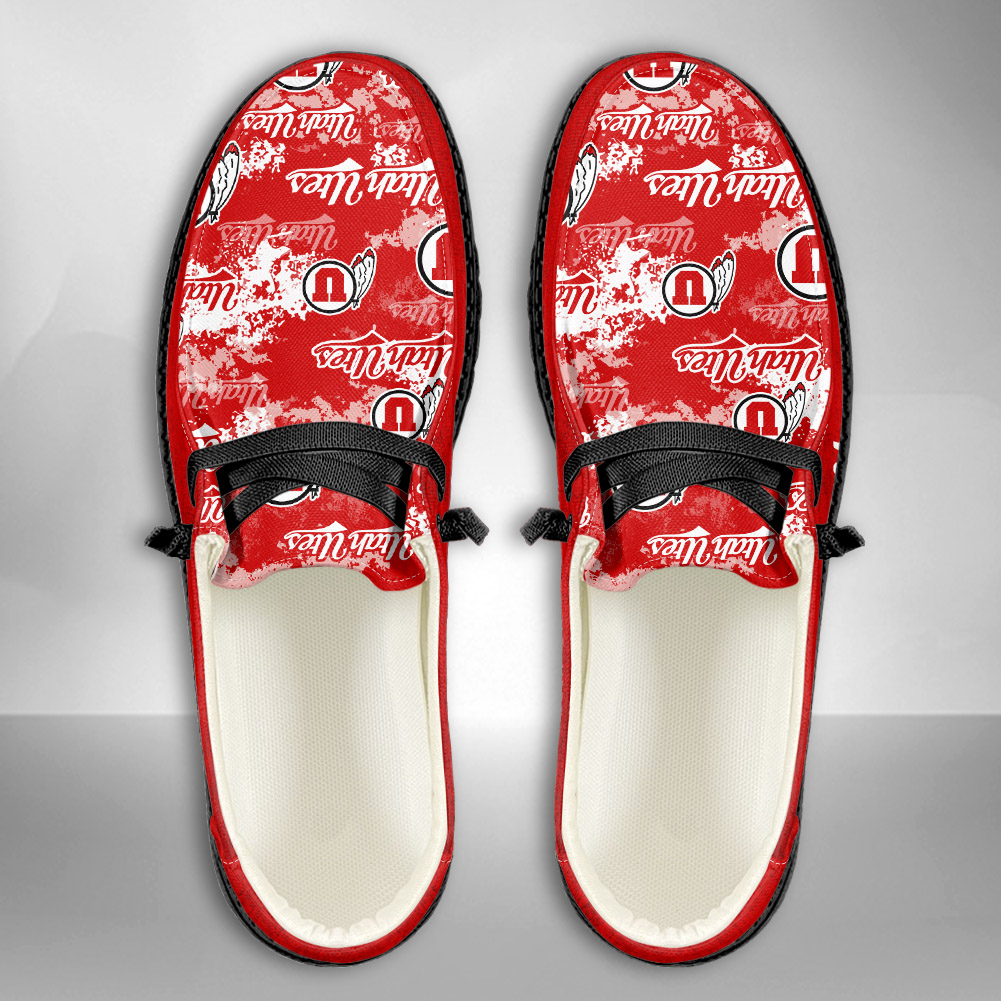JWFancy NCAA Utah Utes Hey Dude Shoes Wally Men's Lace Up Loafers Comfortable For Men And Women