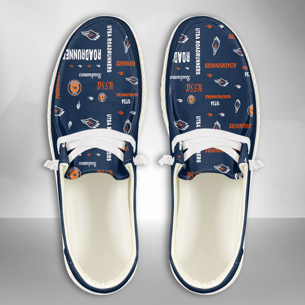 JWFancy NCAA UTSA Roadrunners Hey Dude Shoes Wally Men's Lace Up Loafers Comfortable For Men And Women