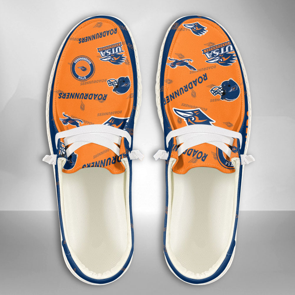 JWFancy NCAA UTSA Roadrunners Hey Dude Shoes Wally Men's Lace Up Loafers Comfortable For Men And Women