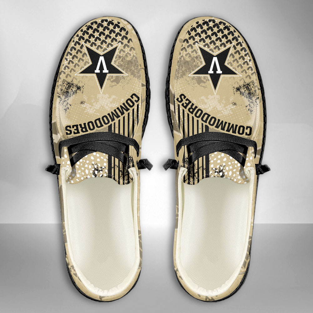 JWFancy NCAA Vanderbilt Commodores Hey Dude Shoes Wally Men's Lace Up Loafers Comfortable For Men And Women