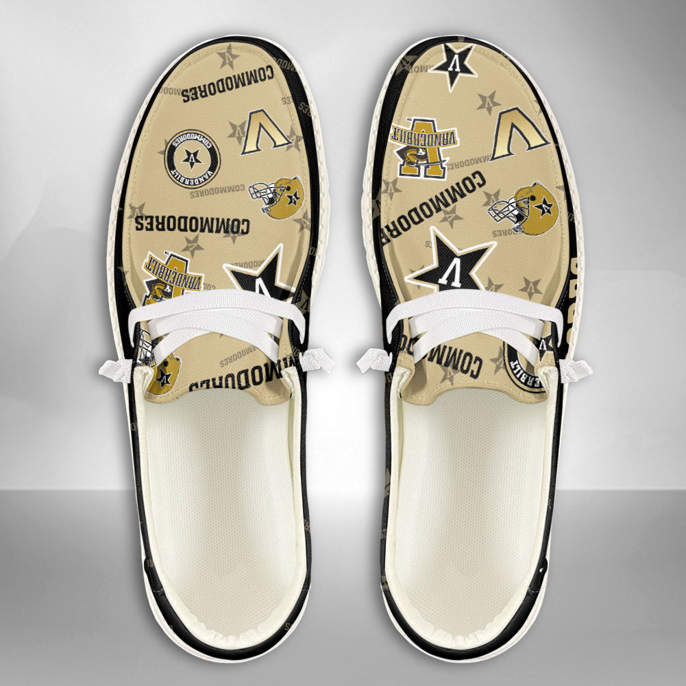 JWFancy NCAA Vanderbilt Commodores Hey Dude Shoes Wally Men's Lace Up Loafers Comfortable For Men And Women