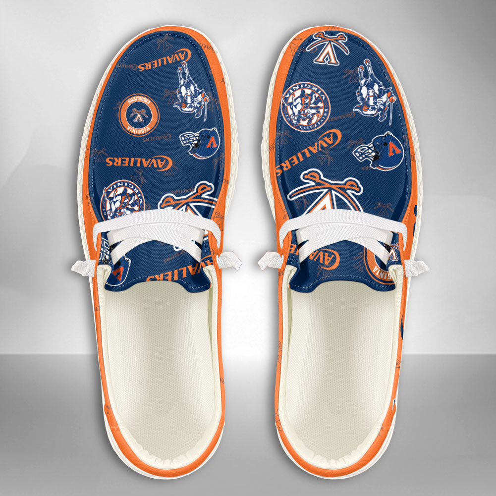 JWFancy NCAA Virginia Cavaliers Hey Dude Shoes Wally Men's Lace Up Loafers Comfortable For Men And Women