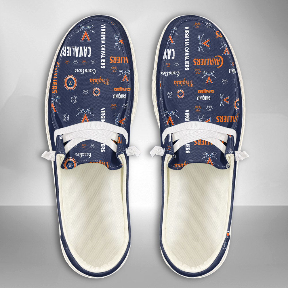 JWFancy NCAA Virginia Cavaliers Hey Dude Shoes Wally Men's Lace Up Loafers Comfortable For Men And Women