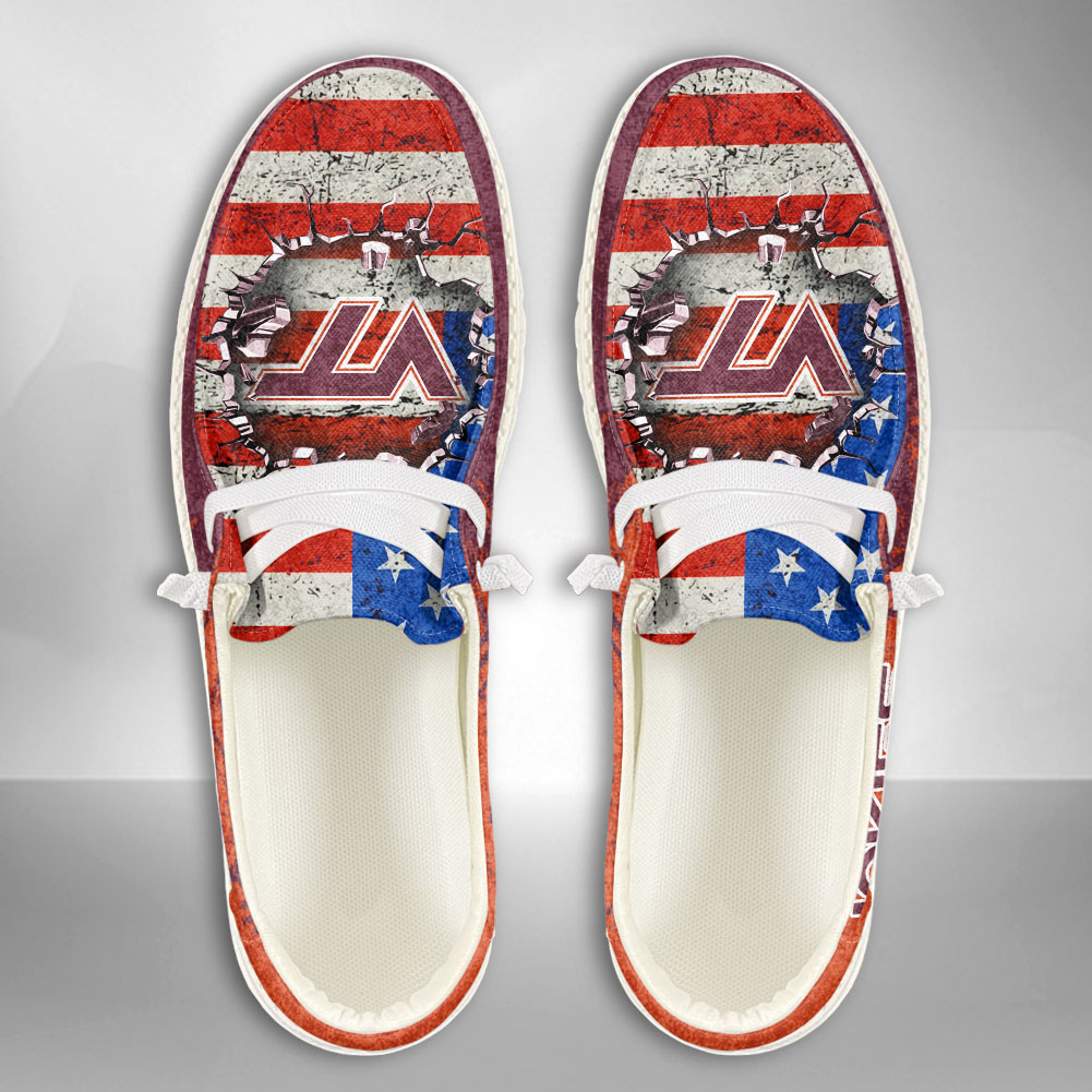 JWFancy NCAA Virginia Tech Hokies Hey Dude Shoes Wally Men's Lace Up Loafers Comfortable For Men And Women