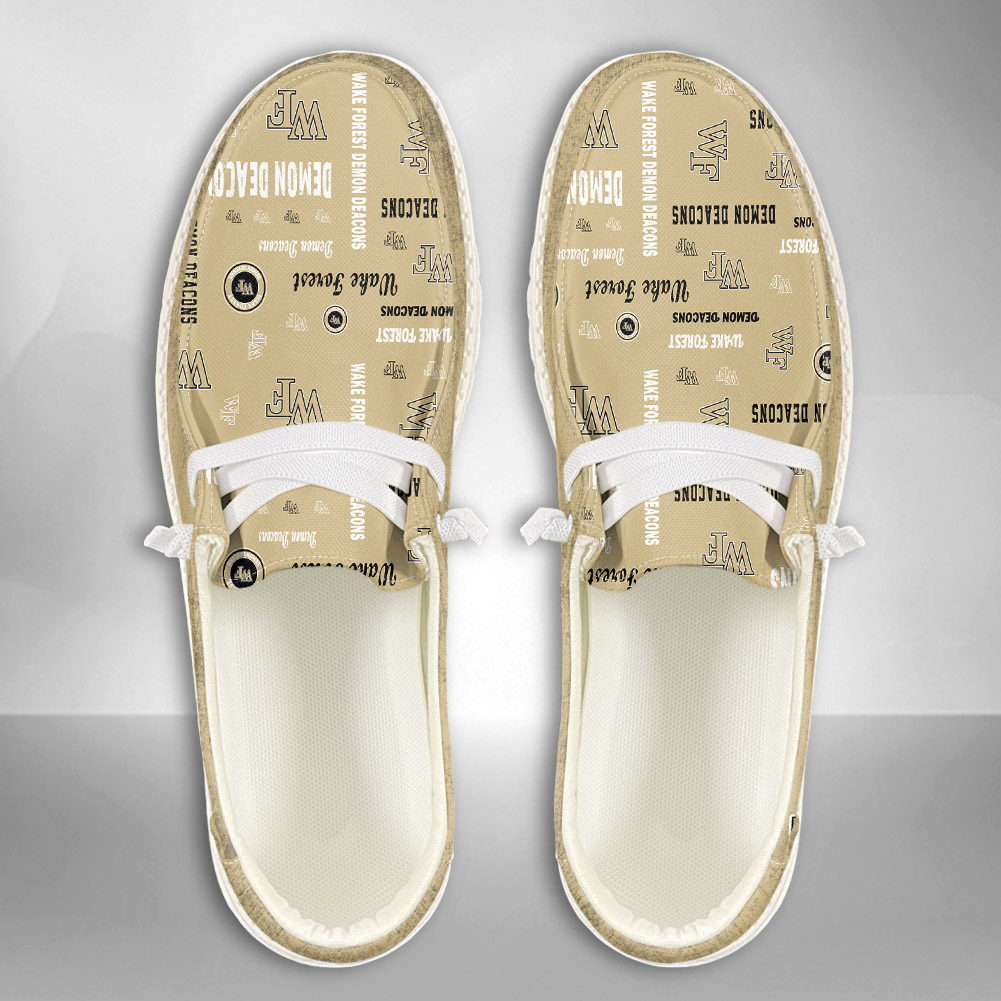 JWFancy NCAA Wake Forest Demon Deacons Hey Dude Shoes Wally Men's Lace Up Loafers Comfortable For Men And Women