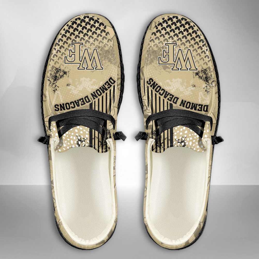 JWFancy NCAA Wake Forest Demon Deacons Hey Dude Shoes Wally Men's Lace Up Loafers Comfortable For Men And Women