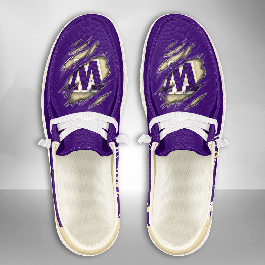 JWFancy NCAA Washington Huskies Hey Dude Shoes Wally Men's Lace Up Loafers Comfortable For Men And Women