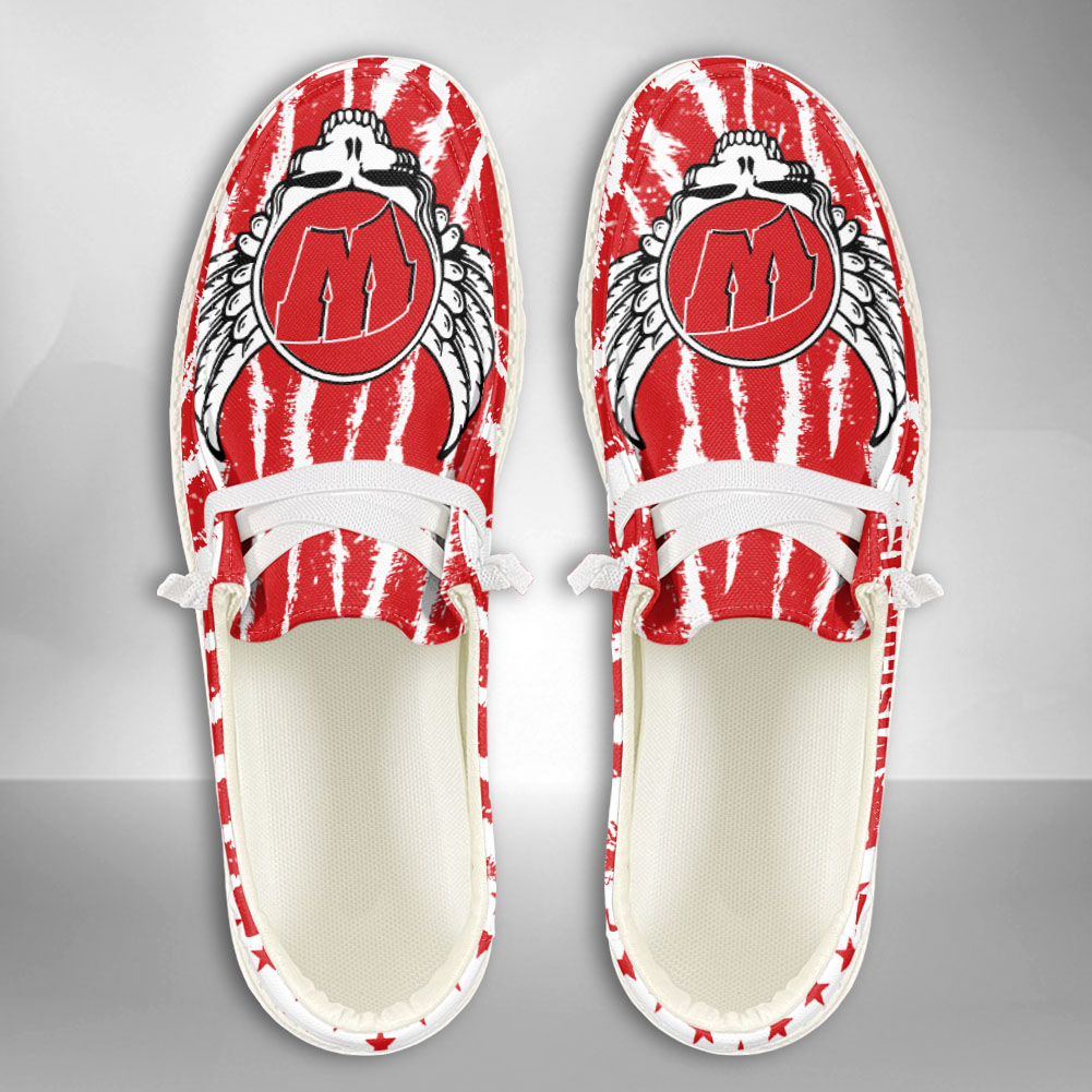 JWFancy NCAA Wisconsin Badgers Hey Dude Shoes Wally Men's Lace Up Loafers Comfortable For Men And Women