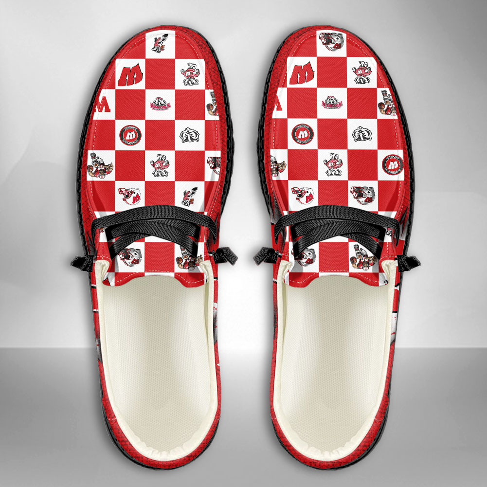 JWFancy NCAA Wisconsin Badgers Hey Dude Shoes Wally Men's Lace Up Loafers Comfortable For Men And Women