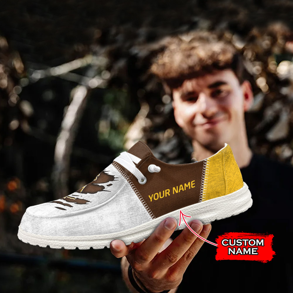 JWFancy NCAA Wyoming Cowboys Hey Dude Shoes Wally Men's Lace Up Loafers Comfortable For Men And Women