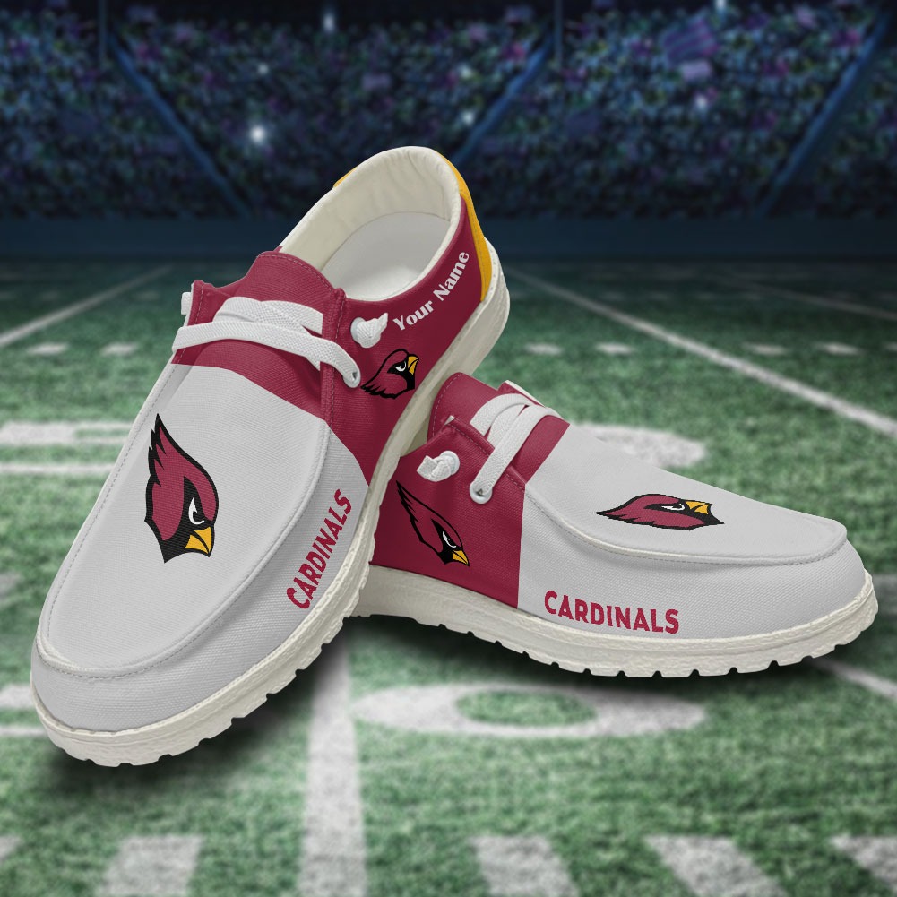 JWFancy NFL Arizona Cardinals Hey Dude Shoes Wally Men's Lace Up Loafers Comfortable For Men And Women
