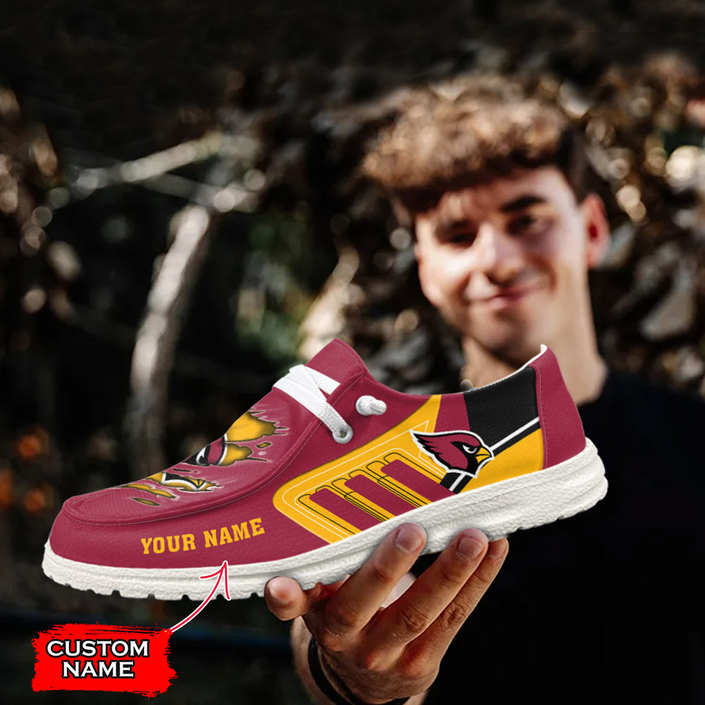 JWFancy NFL Arizona Cardinals Hey Dude Shoes Wally Men's Lace Up Loafers Comfortable For Men And Women