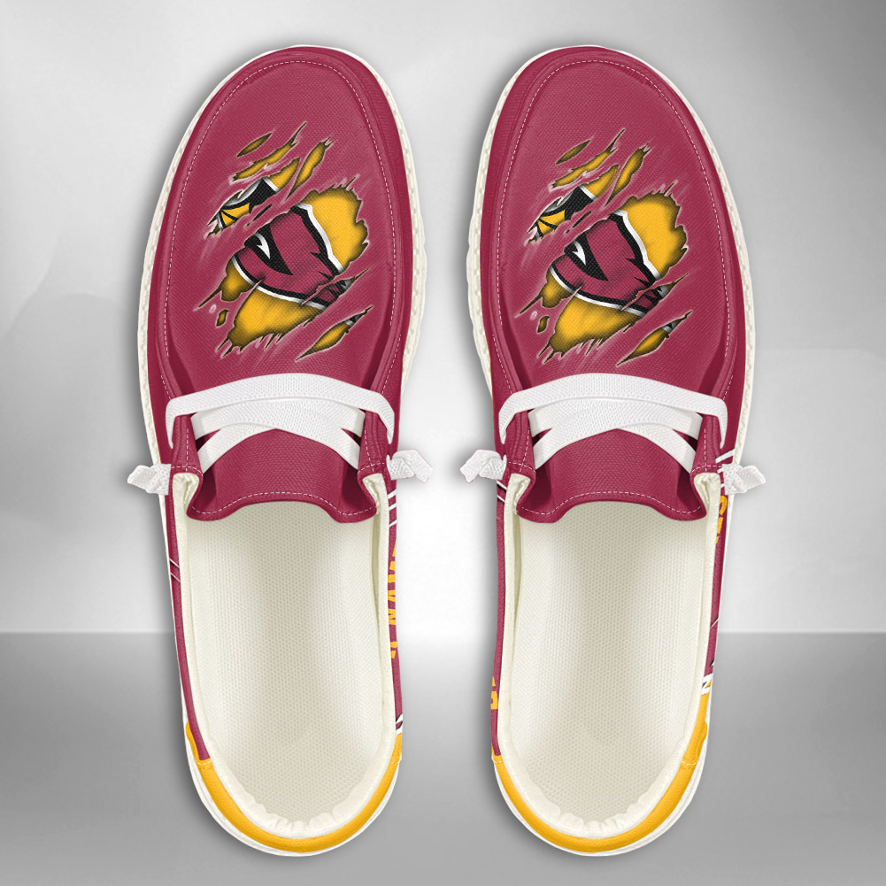 JWFancy NFL Arizona Cardinals Hey Dude Shoes Wally Men's Lace Up Loafers Comfortable For Men And Women