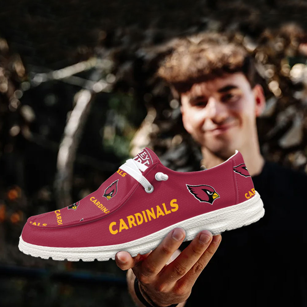 JWFancy NFL Arizona Cardinals Hey Dude Shoes Wally Men's Lace Up Loafers Comfortable For Men And Women