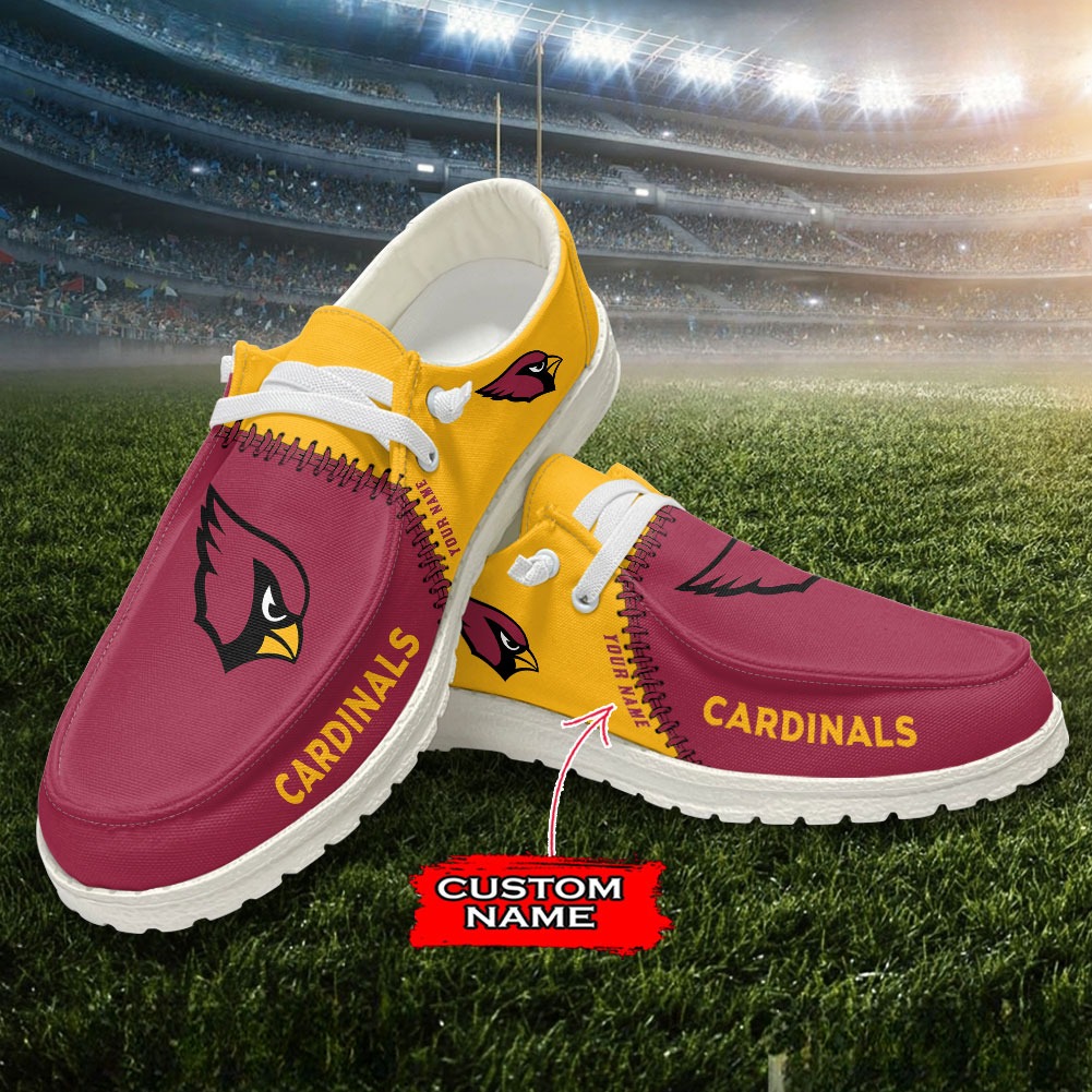 JWFancy NFL Arizona Cardinals Hey Dude Shoes Wally Men's Lace Up Loafers Comfortable For Men And Women