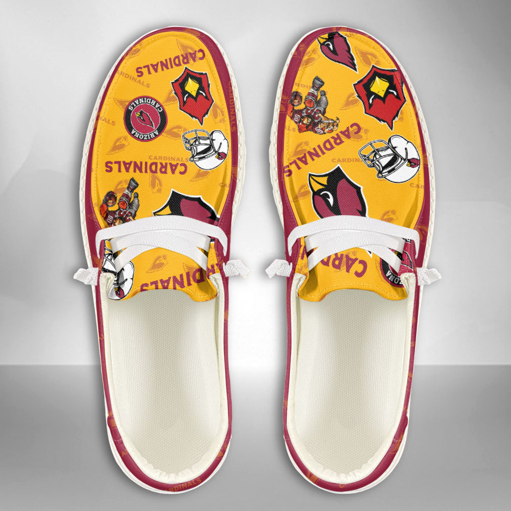 JWFancy NFL Arizona Cardinals Hey Dude Shoes Wally Men's Lace Up Loafers Comfortable For Men And Women