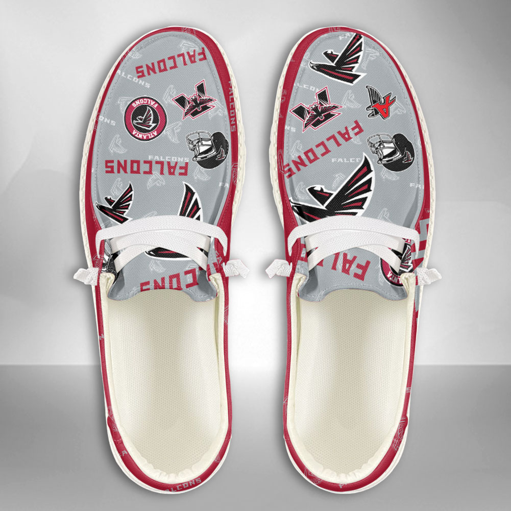 JWFancy NFL Atlanta Falcons Hey Dude Shoes Wally Men's Lace Up Loafers Comfortable For Men And Women