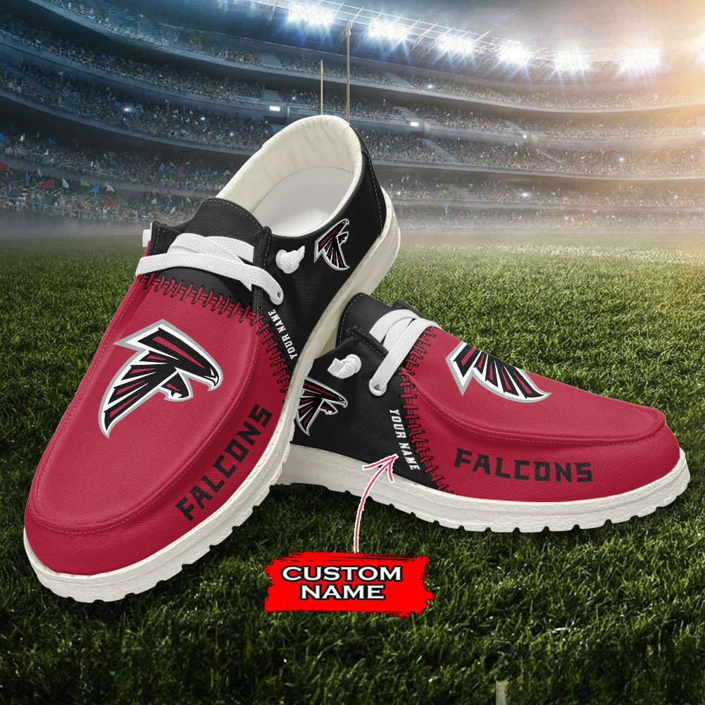 JWFancy NFL Atlanta Falcons Hey Dude Shoes Wally Men's Lace Up Loafers Comfortable For Men And Women
