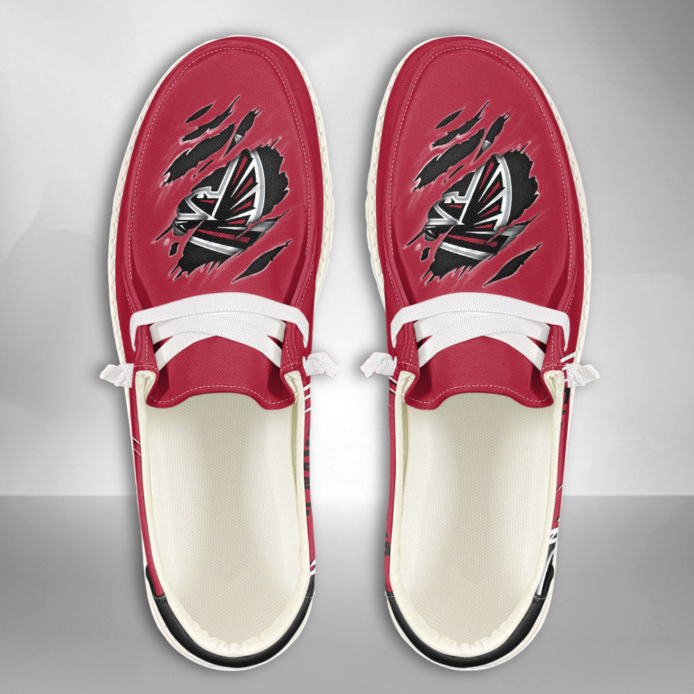 JWFancy NFL Atlanta Falcons Hey Dude Shoes Wally Men's Lace Up Loafers Comfortable For Men And Women