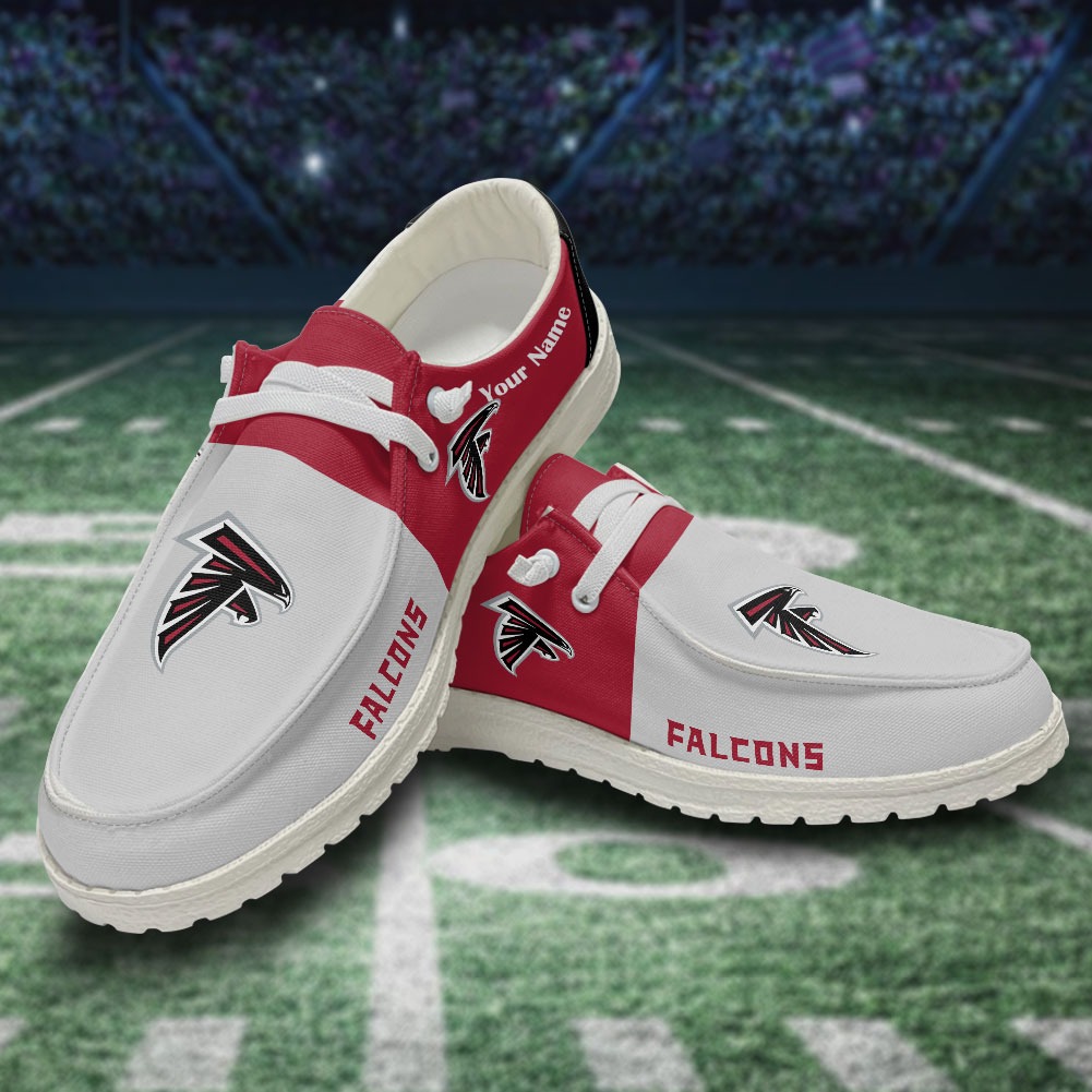 JWFancy NFL Atlanta Falcons Hey Dude Shoes Wally Men's Lace Up Loafers Comfortable For Men And Women