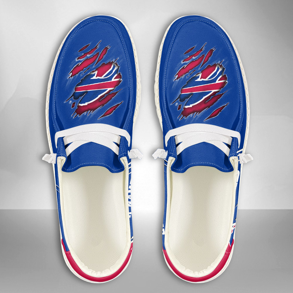 JWFancy NFL Buffalo Bills Hey Dude Shoes Wally Men's Lace Up Loafers Comfortable For Men And Women