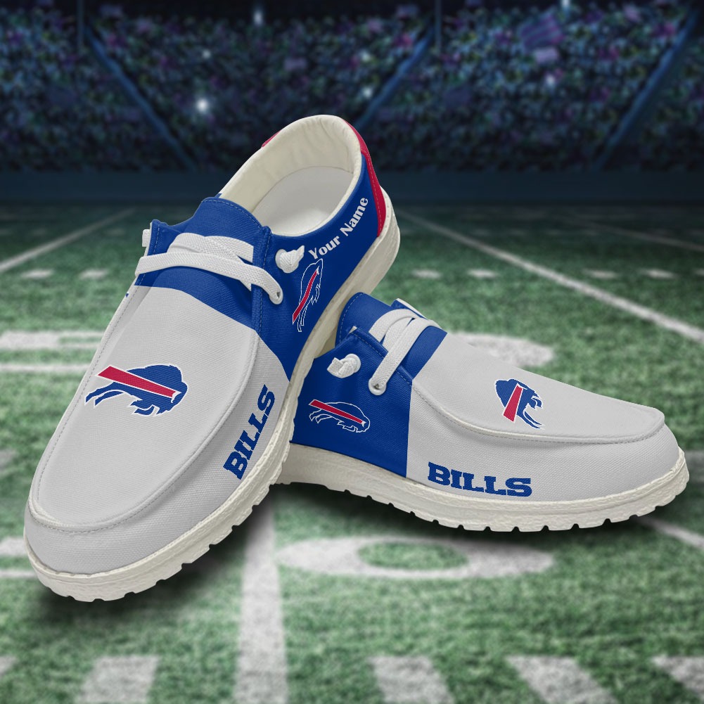 JWFancy NFL Buffalo Bills Hey Dude Shoes Wally Men's Lace Up Loafers Comfortable For Men And Women
