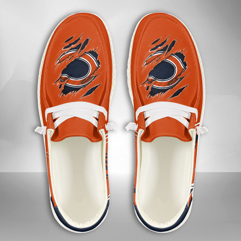 JWFancy NFL Chicago Bears Hey Dude Shoes Wally Men's Lace Up Loafers Comfortable For Men And Women