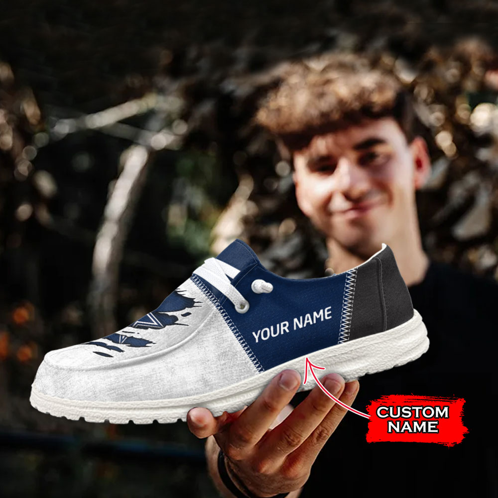 JWFancy NFL Dallas Cowboys Hey Dude Shoes Wally Men's Lace Up Loafers Comfortable For Men And Women