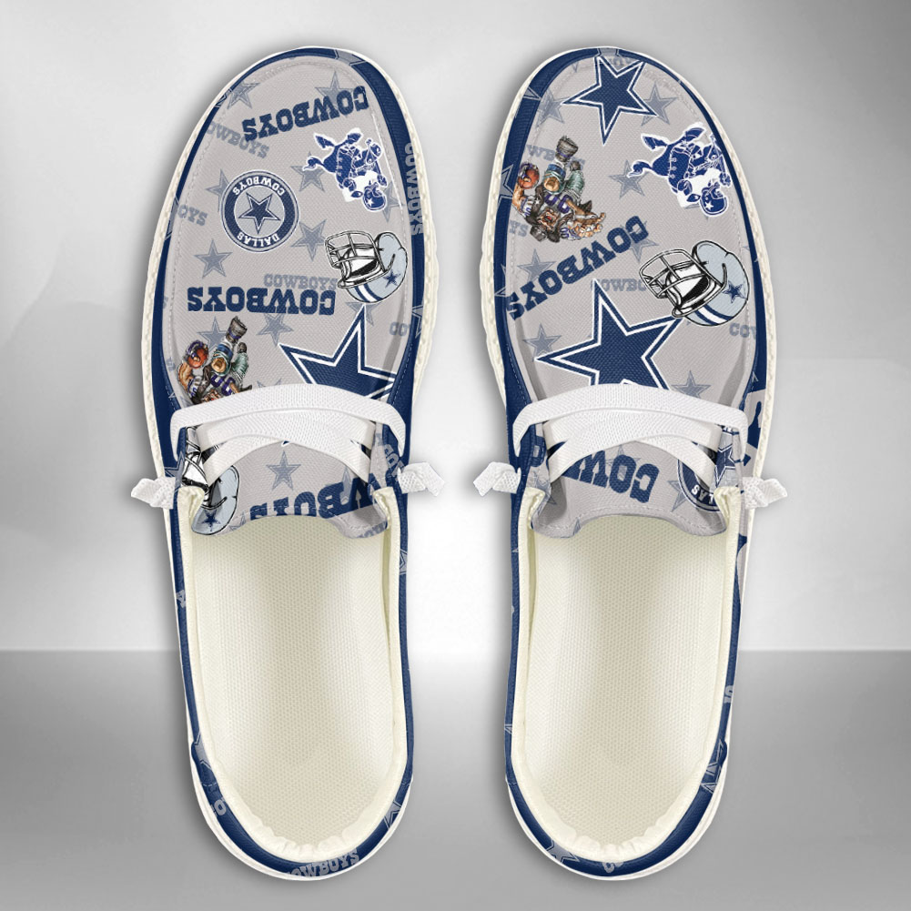 JWFancy NFL Dallas Cowboys Hey Dude Shoes Wally Men's Lace Up Loafers Comfortable For Men And Women