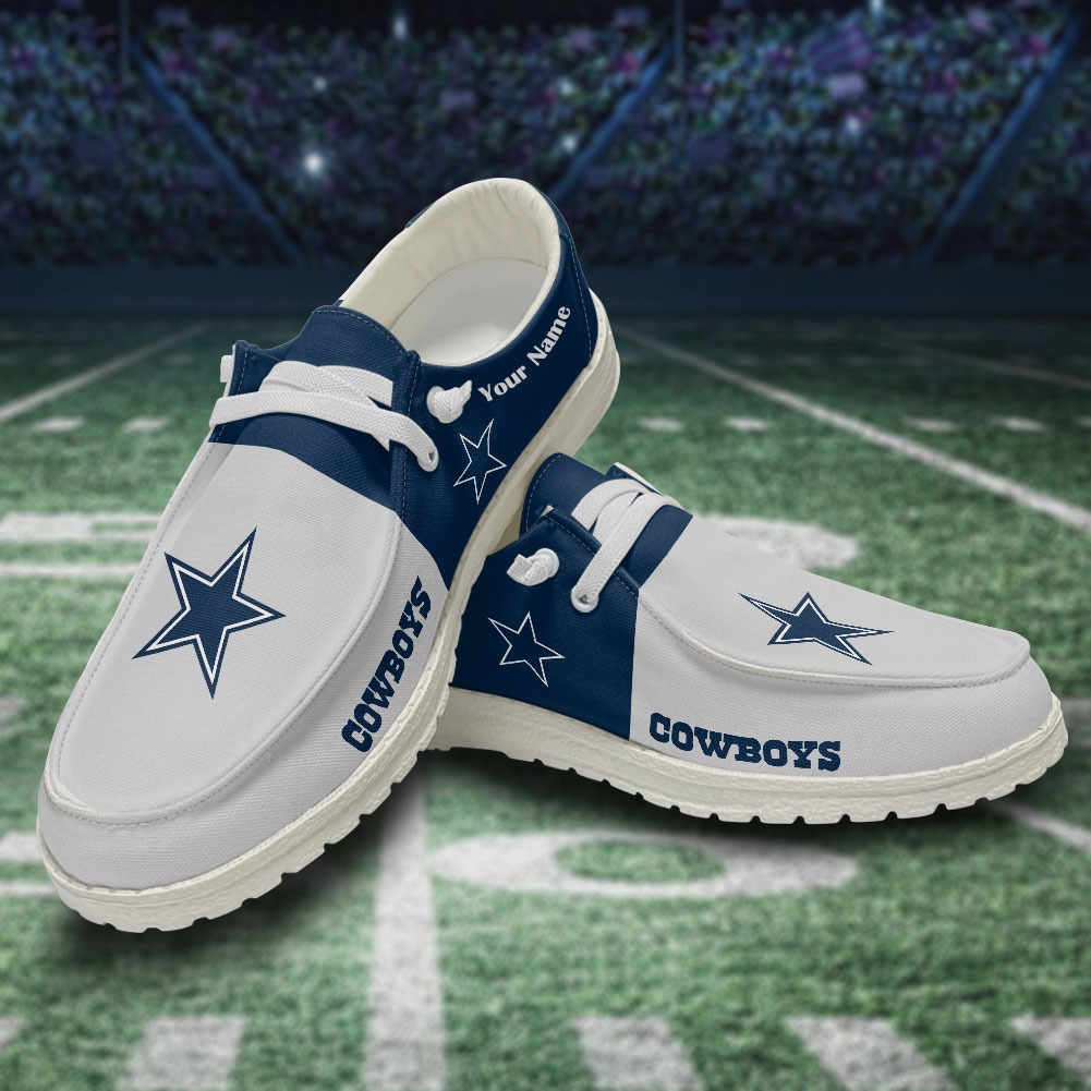 JWFancy NFL Dallas Cowboys Hey Dude Shoes Wally Men's Lace Up Loafers Comfortable For Men And Women