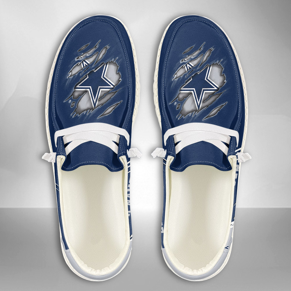 JWFancy NFL Dallas Cowboys Hey Dude Shoes Wally Men's Lace Up Loafers Comfortable For Men And Women